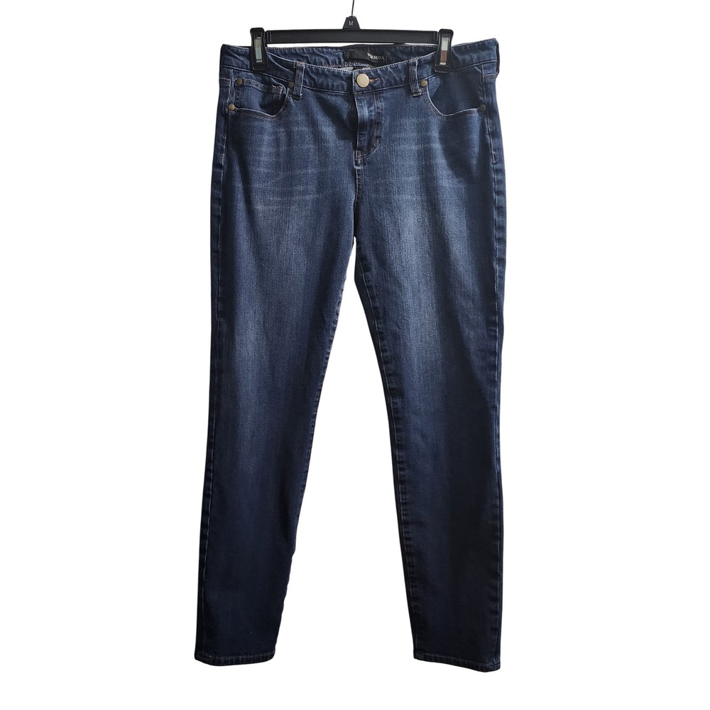 VERSONA‎ Modern Dark Wash Denim Jeans Women's Size 32 Straight Leg Cotton Blend